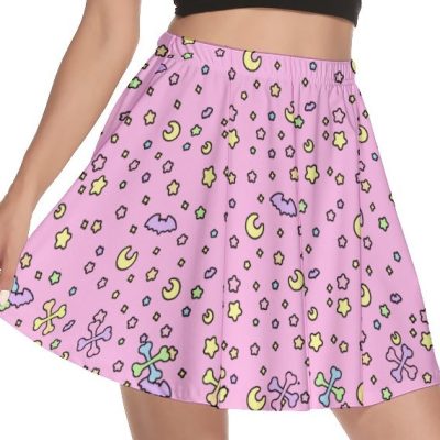 Spooky Bones Pink Skirt