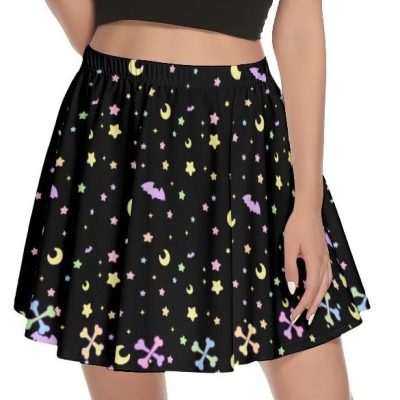 Spooky Bones Black Skirt