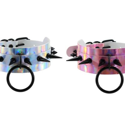 Holographic choker with black spikes