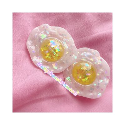 Fried egg Hairclips