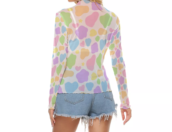 Pastel cow long top Mesh - Image 4