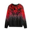 Chained Hearts Red Zipper Hoodie - Image 2
