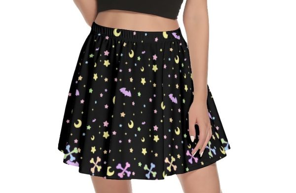 Spooky Bones Black Skirt