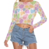 Pastel Cow crop top Mesh