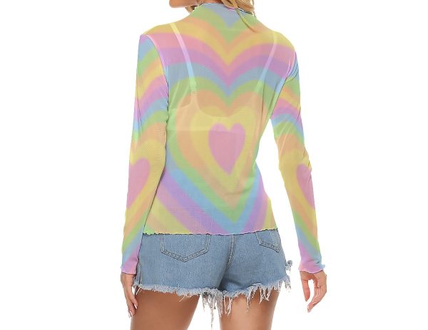 Rainbow heart Mesh Long top - Image 4