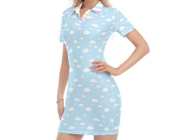 Cute clouds Women's Collar Dress - Image 3