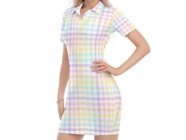 Pastel Gingham  Women's Collar Dress - Image 3