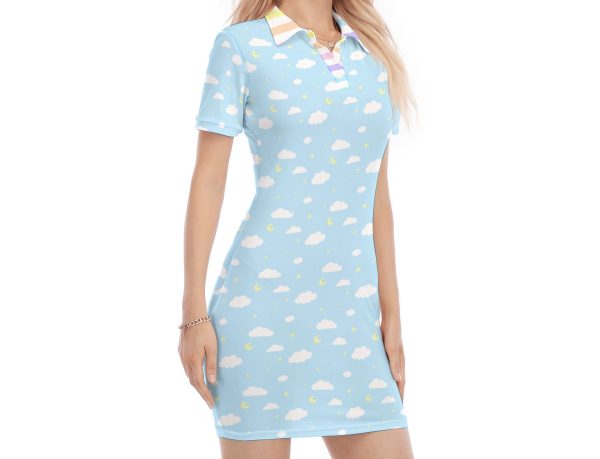 Cute clouds Women's Collar Dress - Image 2