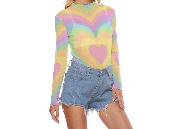 Rainbow heart Mesh Long top - Image 2