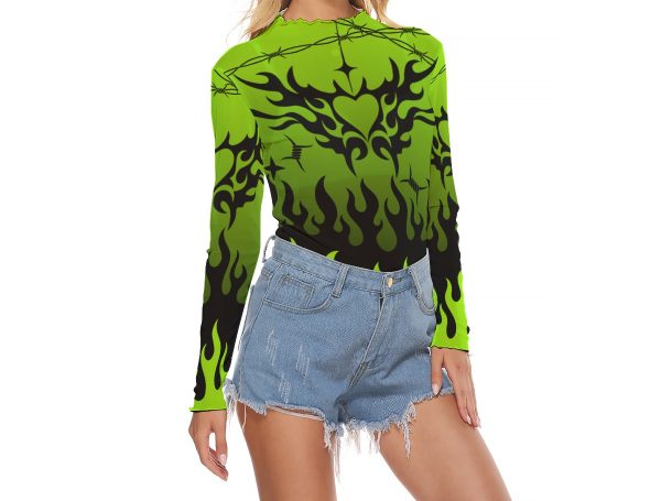 Chained Hearts Mesh Top Green - Image 2