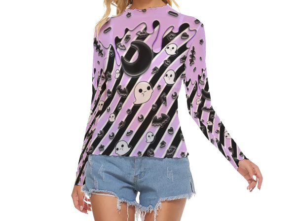 Ghost moon purple Mesh top