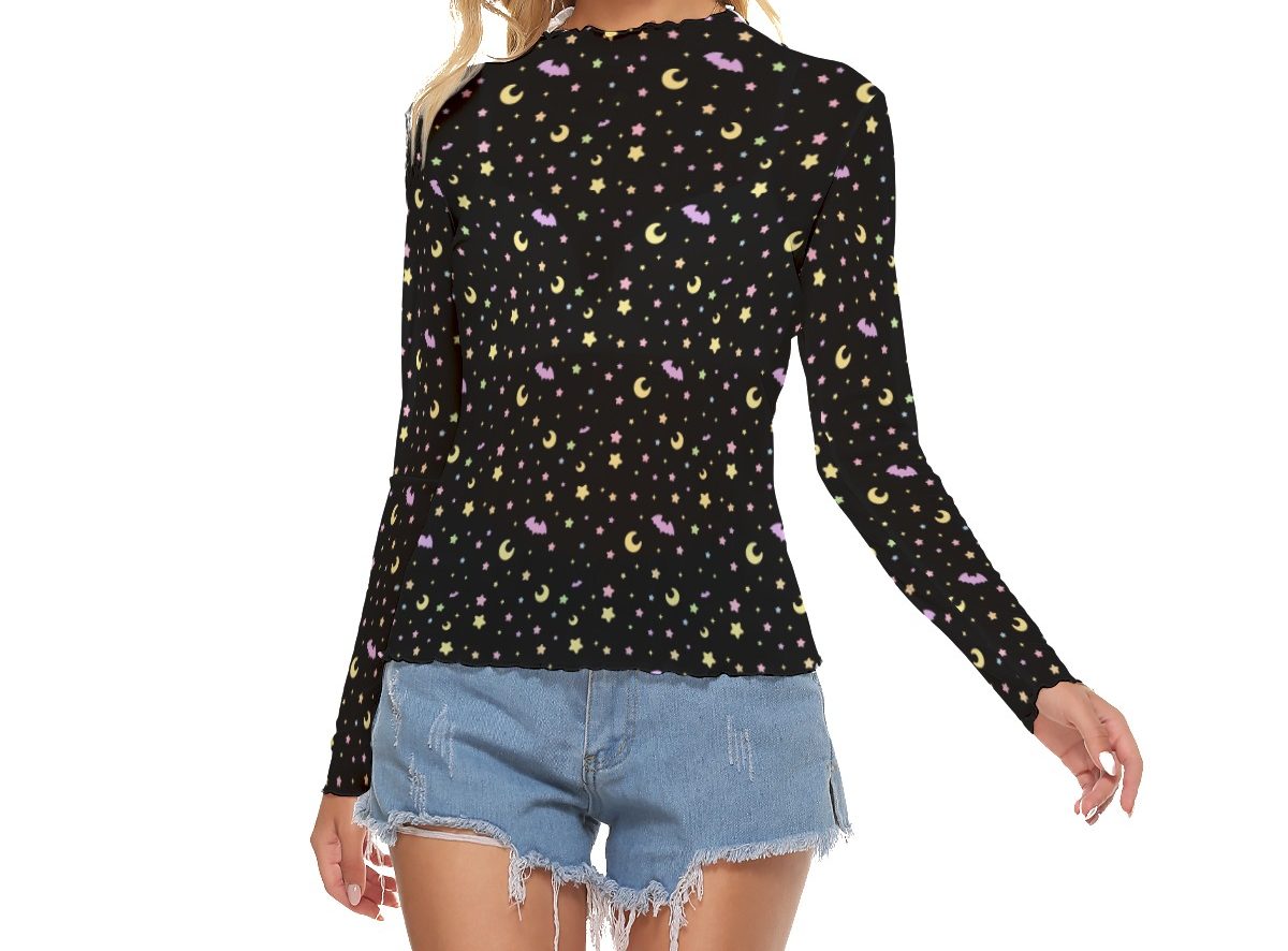 Stars bats and moons Long mesh top