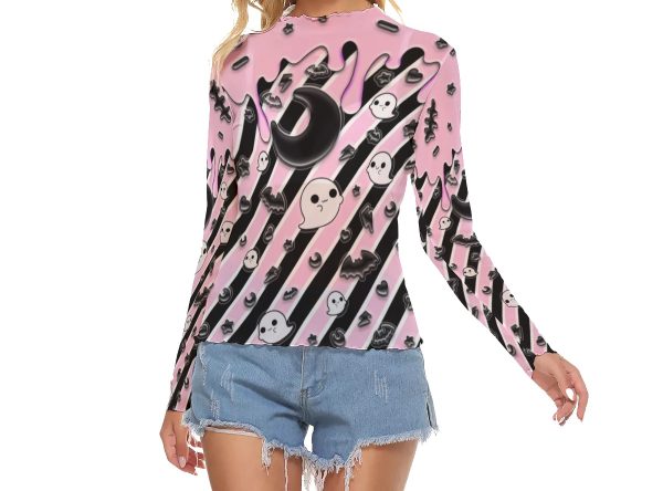 Ghost moon pink Mesh top