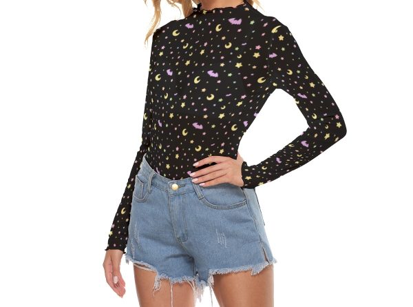 Stars bats and moons Long mesh top - Image 3