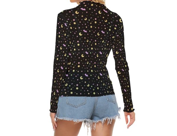 Stars bats and moons Long mesh top - Image 4