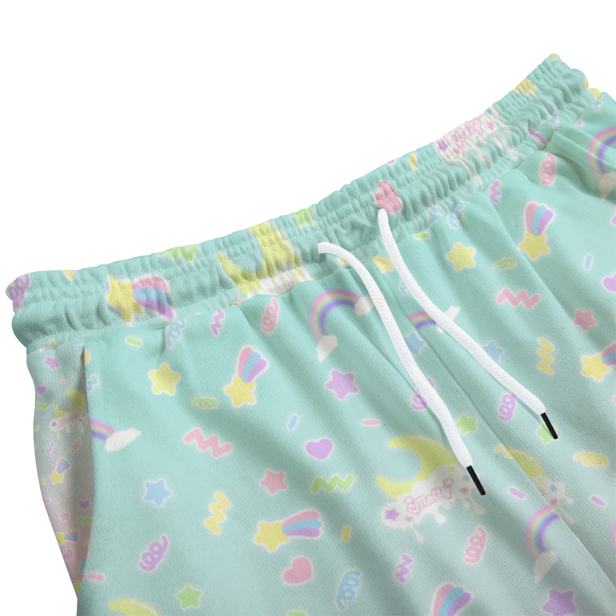 Pink & Blue Gradient Melty print Unisex Knitted Fleece Pants - Image 4