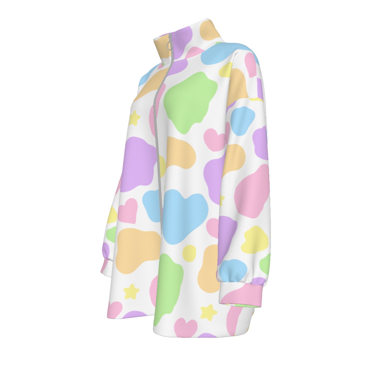 Pastel Cow Plussize Fleece Jacket - Image 4