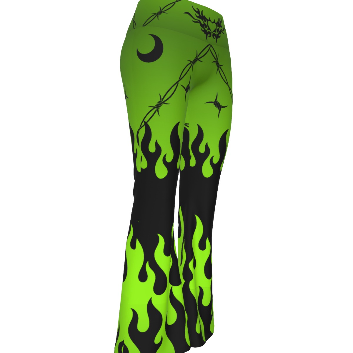 Green Chained Heart Yoga Pants - Image 3