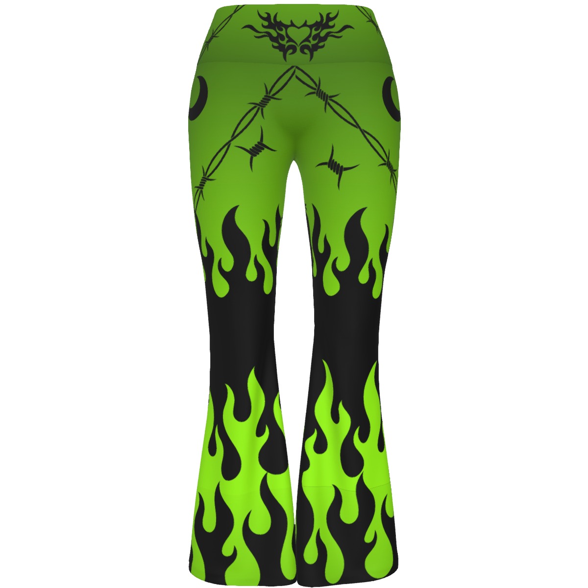 Green Chained Heart Yoga Pants
