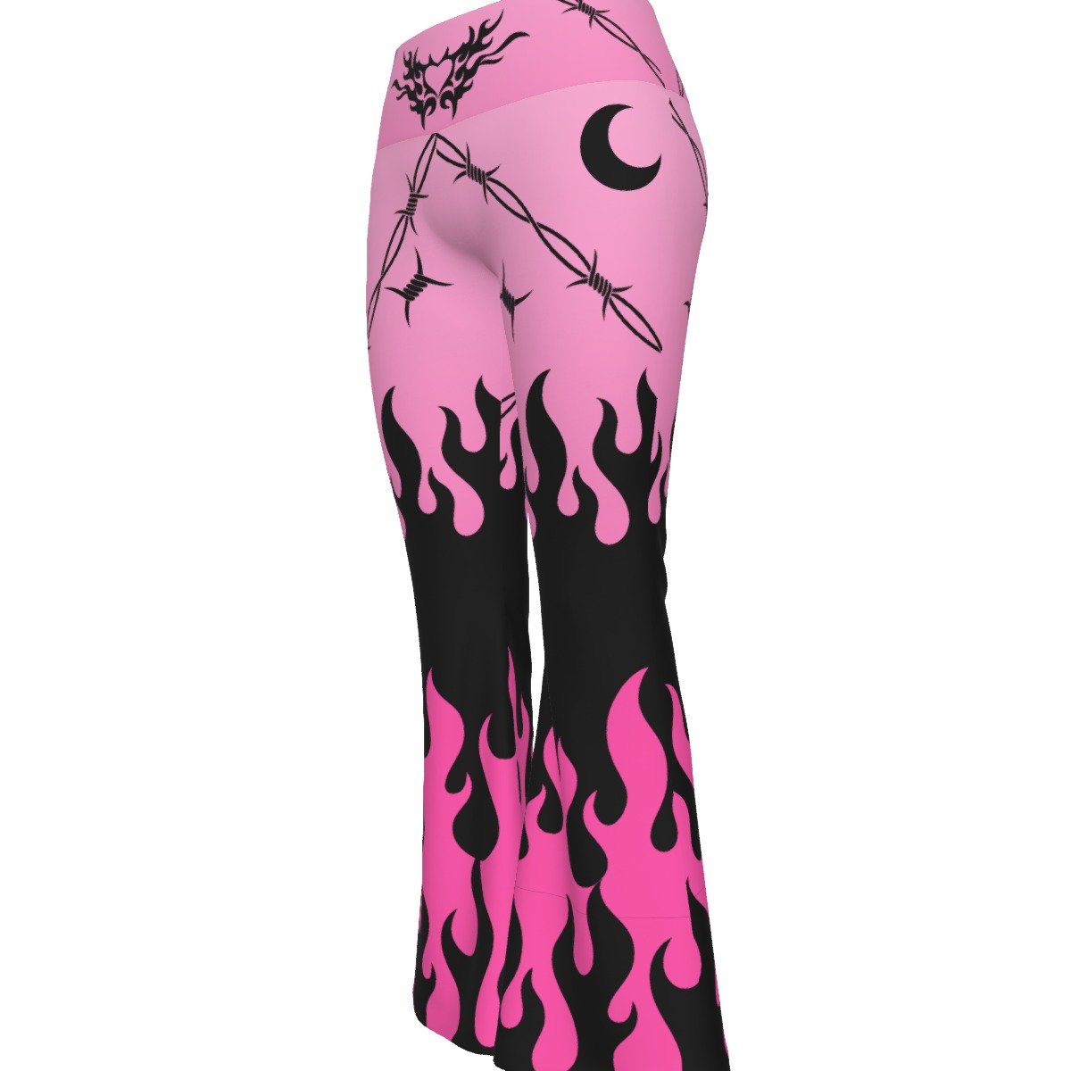 Pink Chained Heart Yoga Pants - Image 4