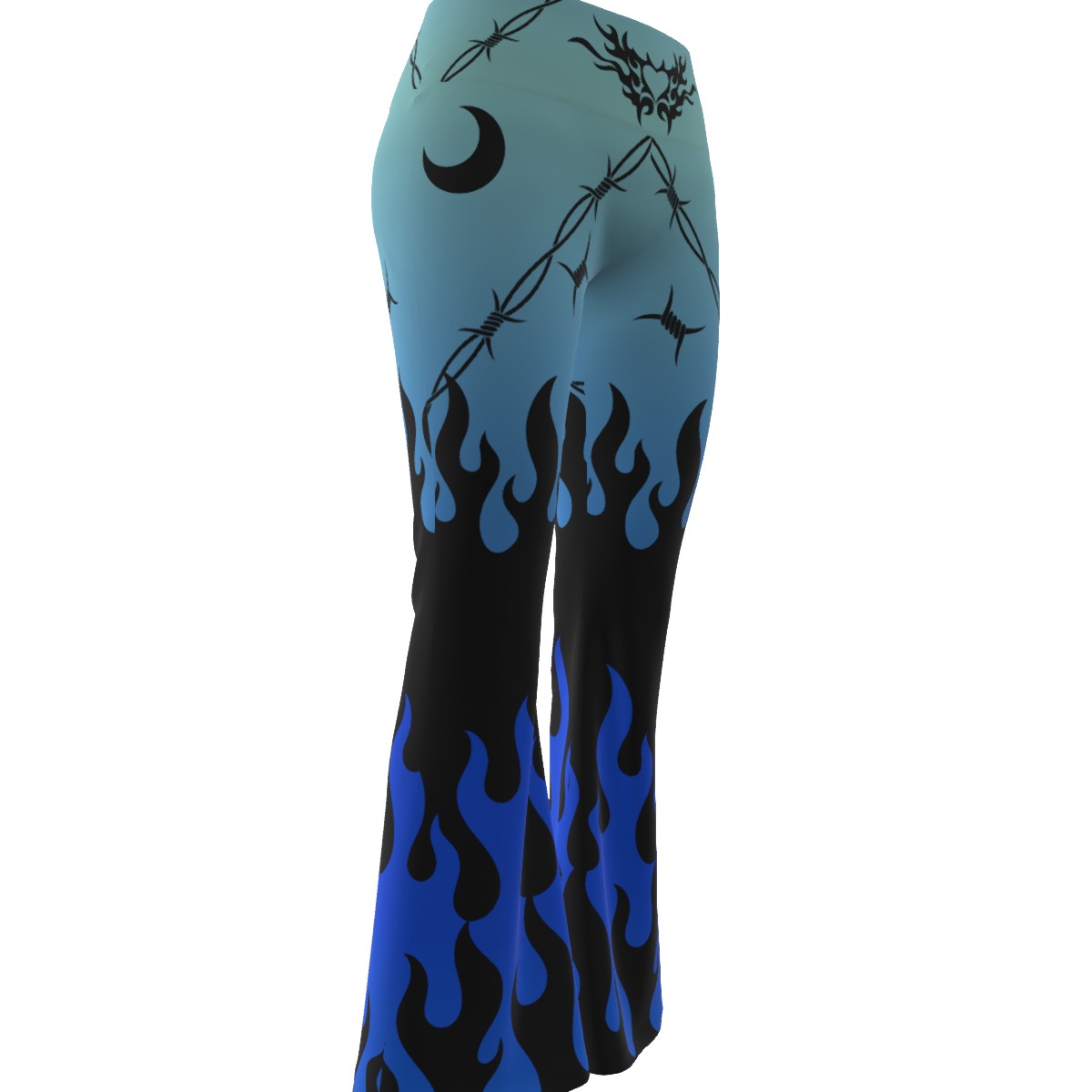 Blue Chained Heart Yoga Pants - Image 3