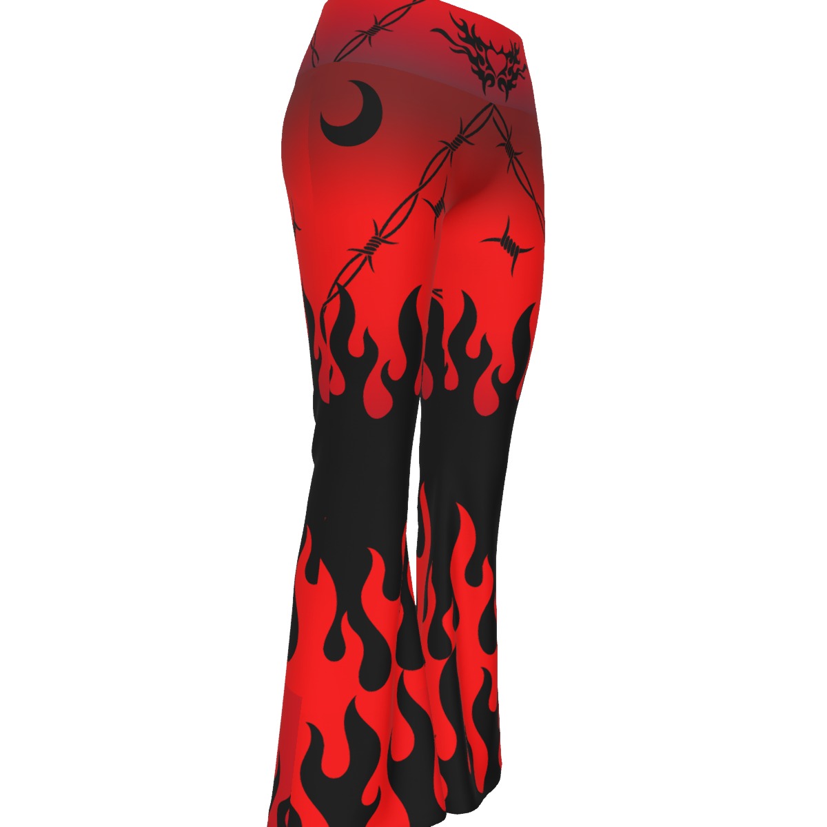 Red Chained Heart Yoga Pants - Image 3