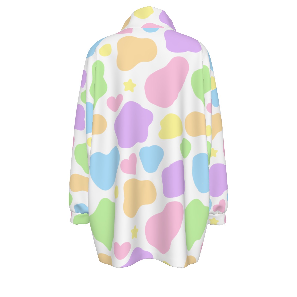 Pastel Cow Plussize Fleece Jacket - Image 2