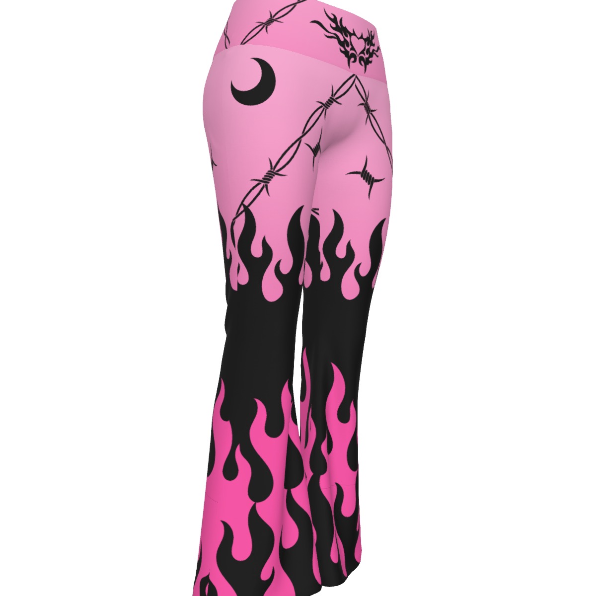 Pink Chained Heart Yoga Pants - Image 3