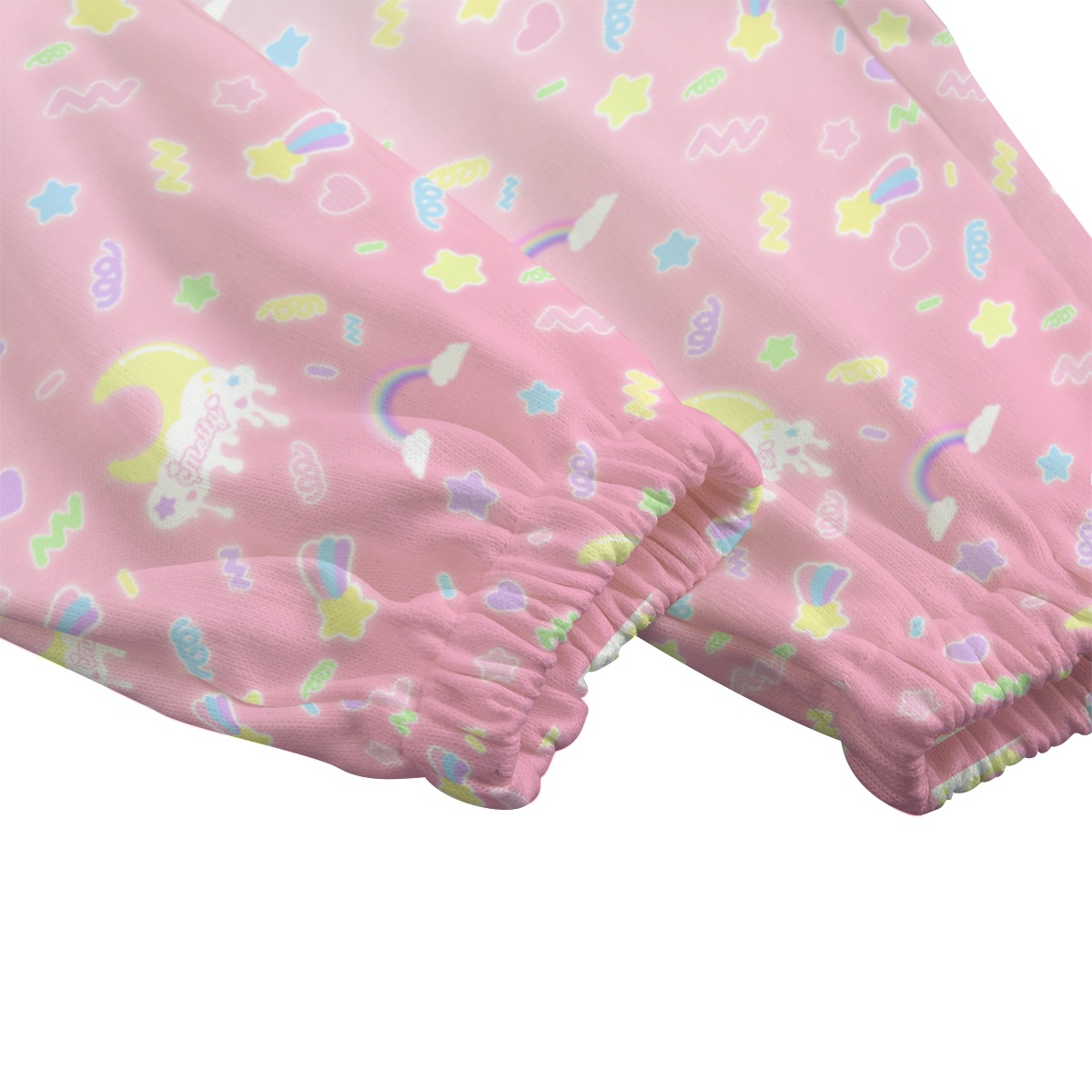 Pink & Blue Gradient Melty print Unisex Knitted Fleece Pants - Image 3