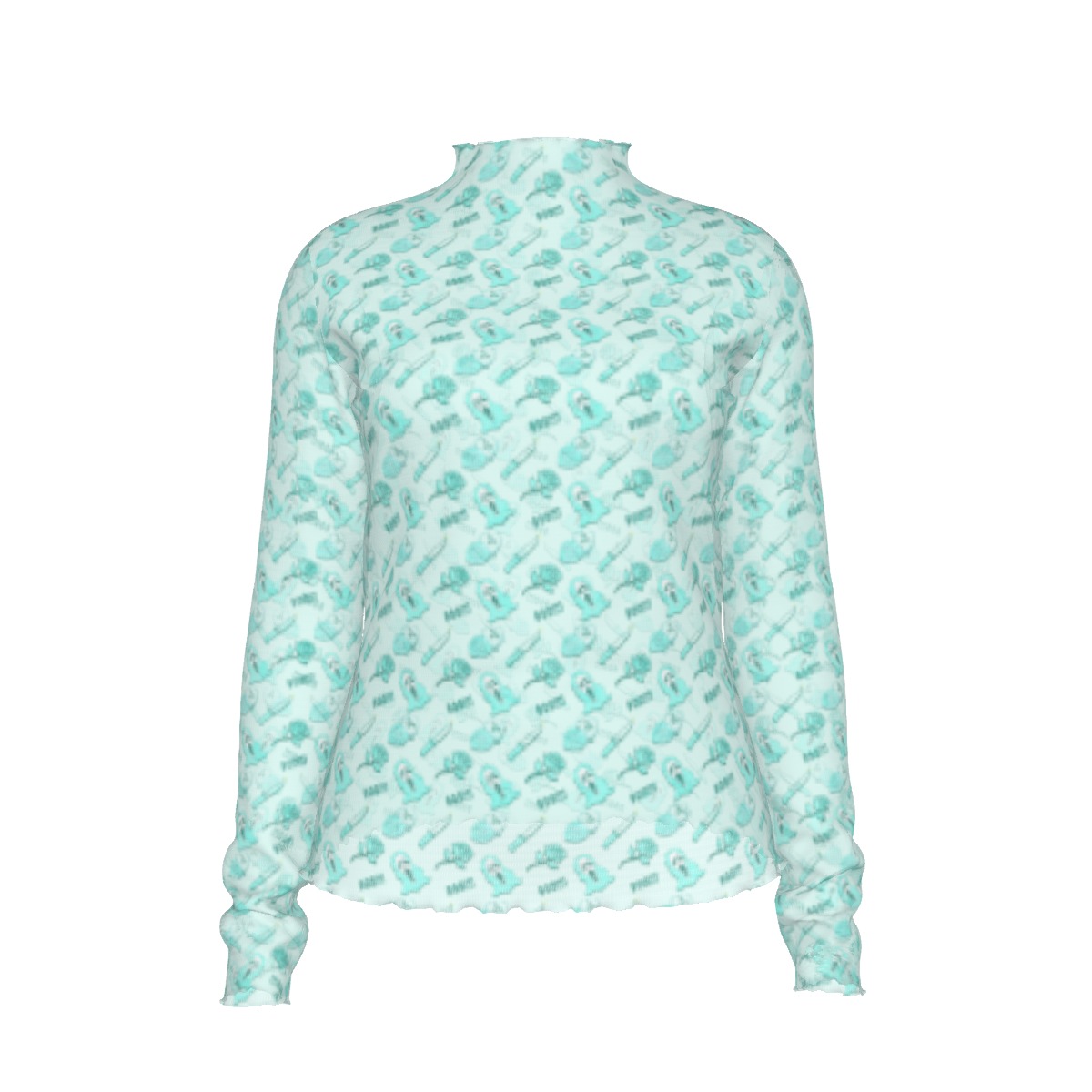 Ghost face Turquoise Mesh Top