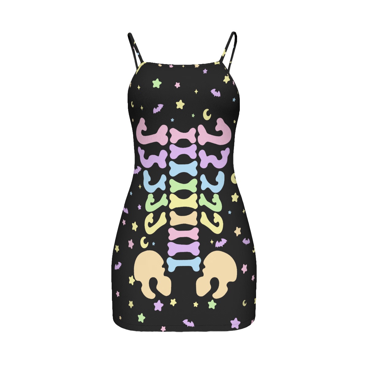 Rainbow Skeleton cami dress