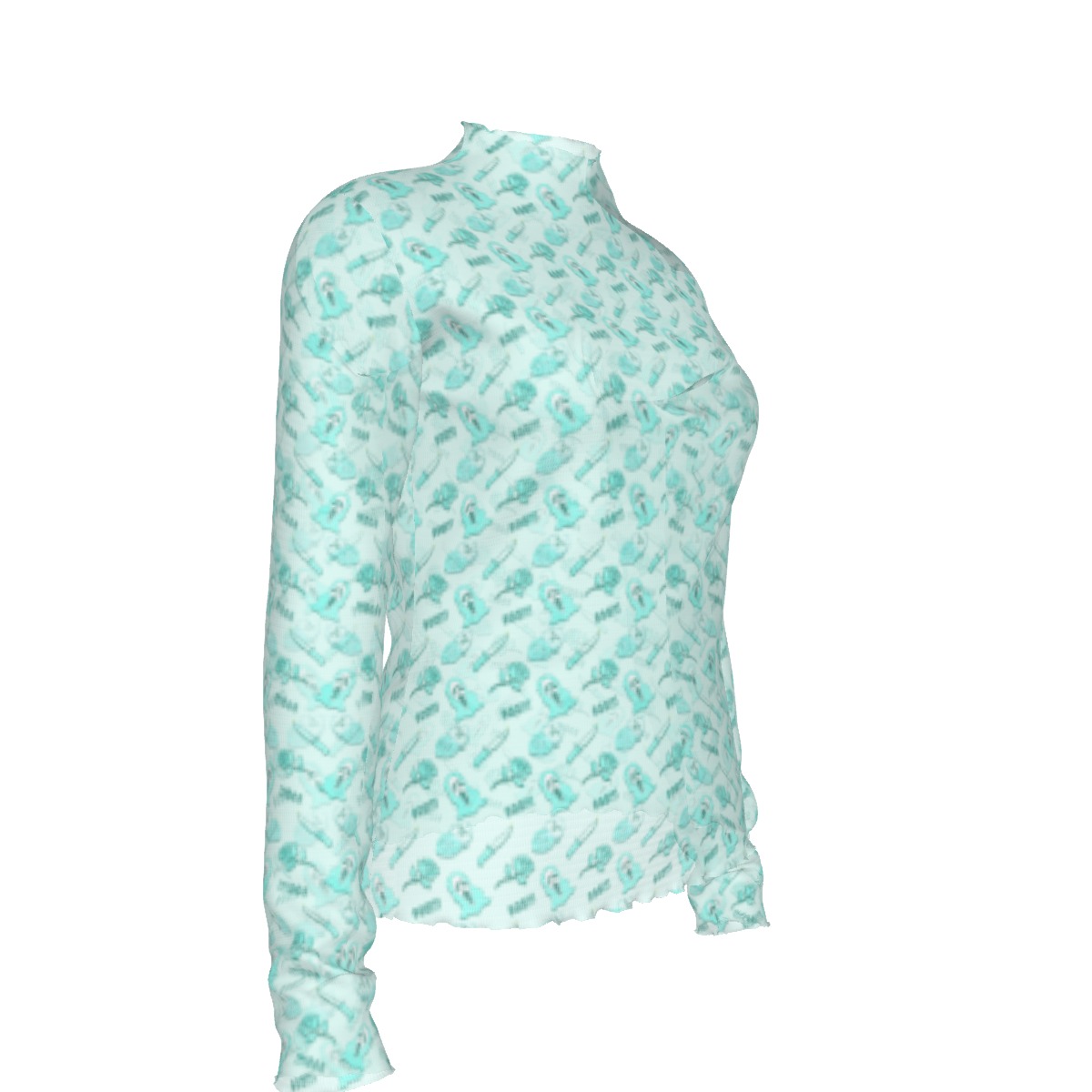 Ghost face Turquoise Mesh Top - Image 3