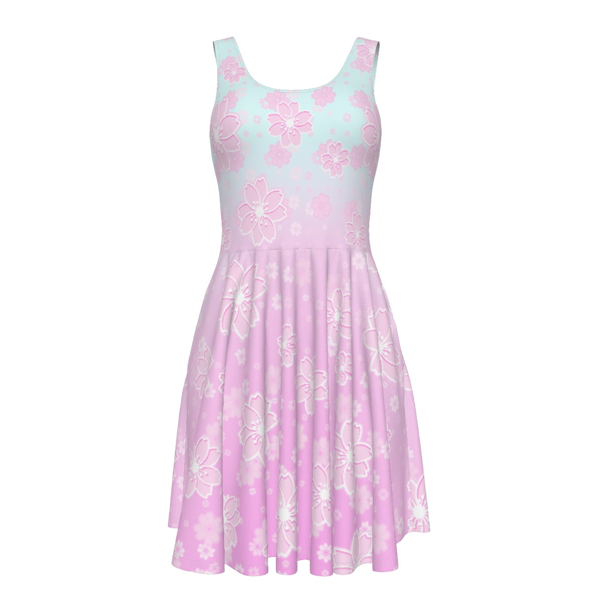 Sakura gradient dress with pockets