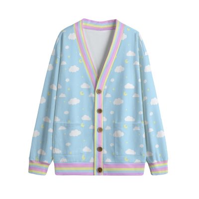 Cloudy sky Cardigan with pockets