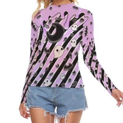 Ghost moon purple Mesh top