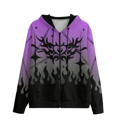 Chained Hearts Purple Zipper Hoodie