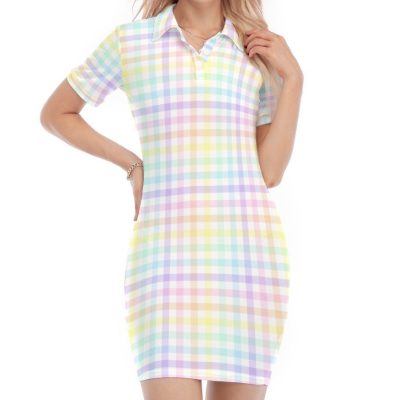 Pastel Gingham  Women’s Collar Dress