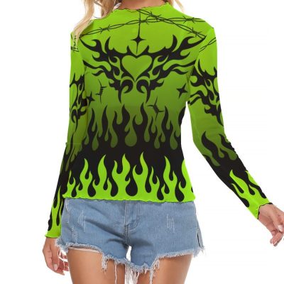 Chained Hearts Mesh Top Green