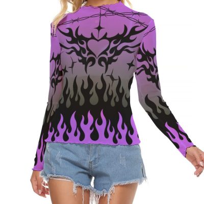 Chained Hearts Mesh Top Purple