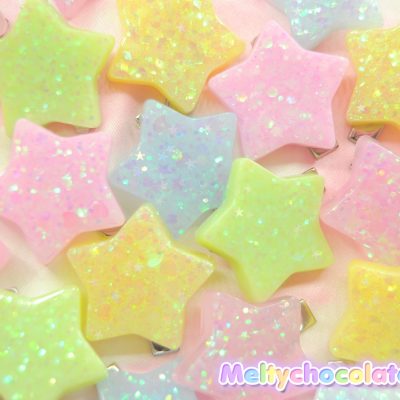 Pastel star hairclips