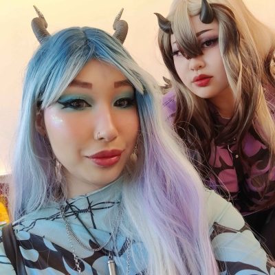 Chained Hearts Mesh Top Blue