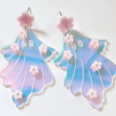 Flower ghost earrings