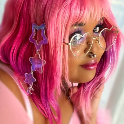 Iridescent Star dangle hairclip