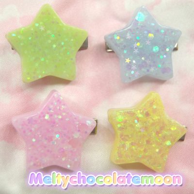Set of 4 Star hair clips